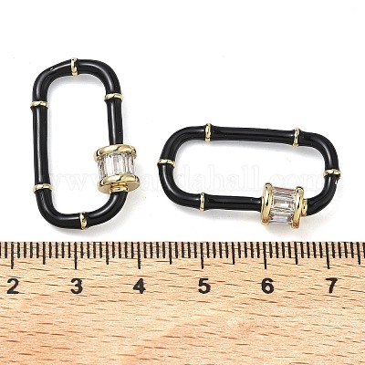 Wholesale Oval Brass Micro Pave Clear Cubic Zirconia Locking