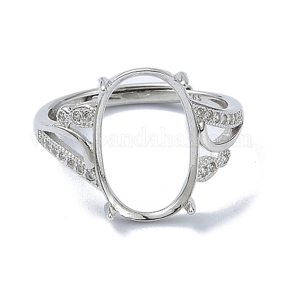 Adjustable 925 Sterling Silver 4 Prongs Ring Settings&nbsp;STER-K179-27P-1