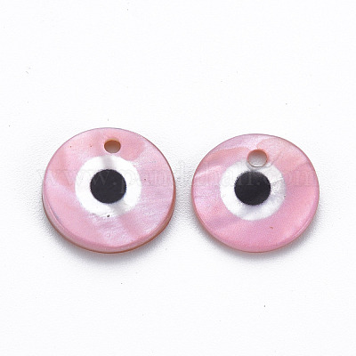 Printed Freshwater Shell Charms&nbsp;SHEL-S276-144-1