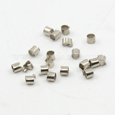 Brass Tube Crimp Beads&nbsp;KK-L021-P-FF-1
