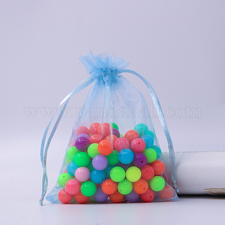 Rectangle Organza Drawstring Bags&nbsp;CON-PW0001-054B-20-1