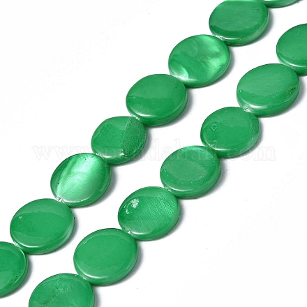 Spray Painted Natural Freshwater Shell Beads Strands SHEL-C003-05C-1