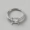 Brass Adjustable Ring Components, Prong Ring Settings, Oval, Platinum, Tray: 6x8mm, 7mm, Inner Diameter: 18mm