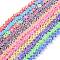 Handmade Flower Polymer Clay Beads Strands, Mixed Color, 9.6x4mm, Hole: 1.4mm, about 38pcs/Strand, 12.99''(33cm)