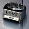Word Love Alloy Cuff Rings, Platinum, Inner Diameter: Adjustable