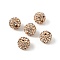 Pave Disco Ball Beads, Polymer Clay Rhinestone Beads, Grade A, Round, Light Peach, Rhinestone: PP13(1.9~2mm), 6 Rows Rhinestone, 10mm, Hole: 1.5mm
