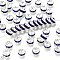 Brass Grade A Rhinestone Spacer Beads, Cadmium Free & Lead Free, Straight Flange, Rondelle, Silver, Sapphire, 8x3.8mm, Hole: 1.5mm
