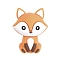 Silicone Beads, Fox, Orange, 30x23x16.5mm, Hole: 2mm
