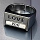 Word Love Alloy Cuff Rings&nbsp;FS-WGD1DDB-02-1
