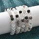 Natural Tourmalinated Quartz/Black Rutilated Quartz Stretch Beaded Bracelets&nbsp;G-A185-01J-2