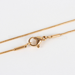 304 Stainless Steel Snake Chain Necklace Making, with Lobster Claw Clasps, Ion Plating(IP), Golden, 17.7 inch(45cm)