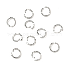 304 Stainless Steel Open Jump Rings, Round, Stainless Steel Color, 6x0.8mm, 20 Gauge, Inner Diameter: 4.5mm