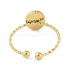Ion Plating(IP) 304 Stainless Steel Enamel Oval Cuff Finger Rings&nbsp;RJEW-L107-071G-01