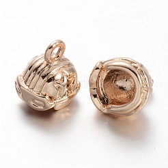Light Gold Plating Brass Motorcycle Helmet Charms&nbsp;KK-M191-16