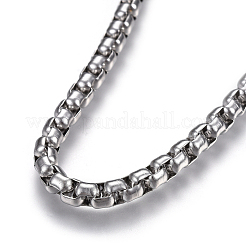 Non-Tarnish 304 Stainless Steel Box chain Necklaces&nbsp;NJEW-F242-13P-G