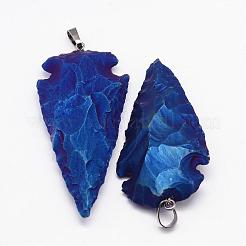 Electroplated Quartz Crystal Pendants&nbsp;G-G906-S-24