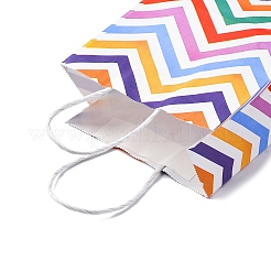 Wave Shaped Print Paper Packing Tote Bags&nbsp;CARB-R001-01C