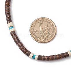 Natural Coconut Heishi Beaded Necklaces&nbsp;NJEW-JN05308-01