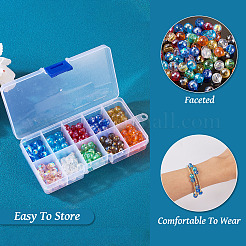 200Pcs 10 Color Electroplate Glass Bead Strands&nbsp;EGLA-KS0001-02