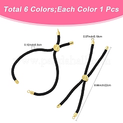 6Pcs 6 Colors Nylon Cords Bracelet Makings Fit for Connector Charms&nbsp;AJEW-FS0001-39