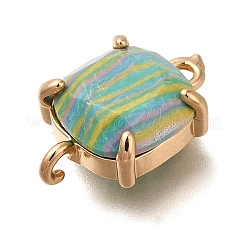 Brass Glass Imitation Gemstone Connector Charms&nbsp;KK-Z076-01G