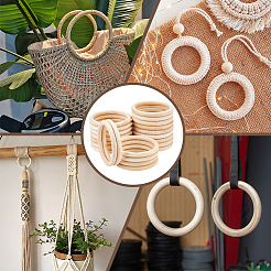 Unfinished Schima Wood Rings for DIY Accessories&nbsp;WOOD-WH0002-65C