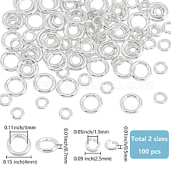 100Pcs 925 Sterling Silver Jump Rings&nbsp;STER-WR0001-02