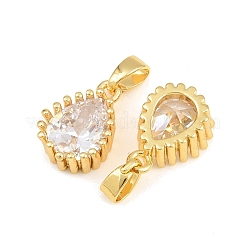 Brass Pave Cubic Zirconia Charms&nbsp;CU-CBA9AB3-01G-03