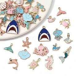 40Pcs 20 Styles Sea Animals Alloy Enamel Pendants&nbsp;ENAM-FS0003-49