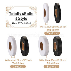 6Rolls 6 Style Non-woven Fabrics Polyamide Double-sided Hot Melt Adhesive Film&nbsp;DIY-CD0001-43