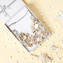 Shell Bib Statement Necklaces Set&nbsp;NJEW-PH0001-07