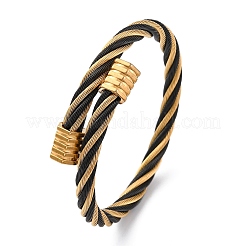 304 Stainless Steel Torque Bangles for Women&nbsp;BJEW-P310-21MC