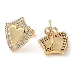 Rack Plating Brass Micro Pave Cubic Zirconia Stud Earrings&nbsp;EJEW-M230-17G