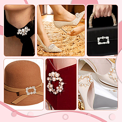 4Pcs 2 Colors Wreath Plastic Imitation Pearl Shoe Decoration&nbsp;AJEW-PH0011-48