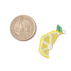 Glass Seed Beaded Lemon Pendants&nbsp;PALLOY-MZ00814-02
