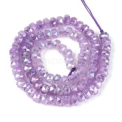 Anti-Tarnish Electroplate Glass Imitation Jade Beads Strands&nbsp;EGLA-T029-6mm-13D