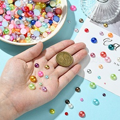 1298Pcs 5 Styles ABS Plastic Imitation Pearl Cabochons&nbsp;SACR-YW0001-66