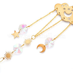 Faceted Glass Sun Catcher Pendant Decorations&nbsp;AJEW-A037-12G