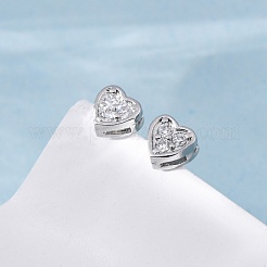 Clear Cubic Zirconia Heart Stud Earrings&nbsp;EJEW-K093-24P