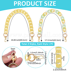 2Pcs 2 Styles Transparent Acrylic Curb Chain Bag Handles&nbsp;AJEW-PH0008-15