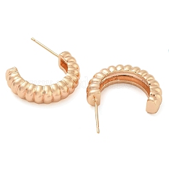 Rack Plating C-Shaped Brass Stud Earrings&nbsp;EJEW-M090-03G