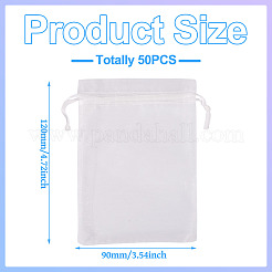 50Pcs Organza Bags Jewellery Storage Pouches Wedding Favour Party Mesh Drawstring Gift&nbsp;OP-TA0001-16E