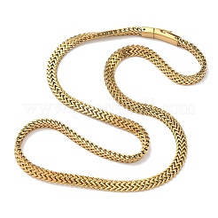 6MM 304 Stainless Steel Wheat Chain Necklaces for Women&nbsp;NJEW-G193-03G
