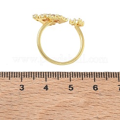 Brass Micro Pave Cubic Zirconia Cuff Open Rings for Women&nbsp;CU-CBA46D5-08G
