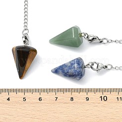 Cone Natural Gemstone Pointed Dowsing Pendulums&nbsp;HJEW-JM04866
