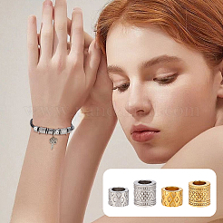 16Pcs 4 Styles Ion Plating(IP) 304 Stainless Steel European Beads&nbsp;STAS-UN0061-08