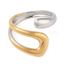 304 Stainless Steel Open Cuff Rings for Women&nbsp;RJEW-Z058-03G