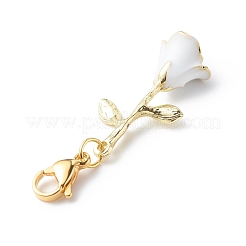 Alloy Enamel Rose Pendant Decorations&nbsp;HJEW-JM00760-02
