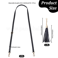 1Pc Black PU Imitation Leather Adjustable Bag Straps&nbsp;PURS-CL0001-53