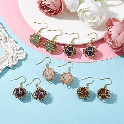 Natural Mixed Gemstone Dangle Earrings&nbsp;EJEW-JE05659-01